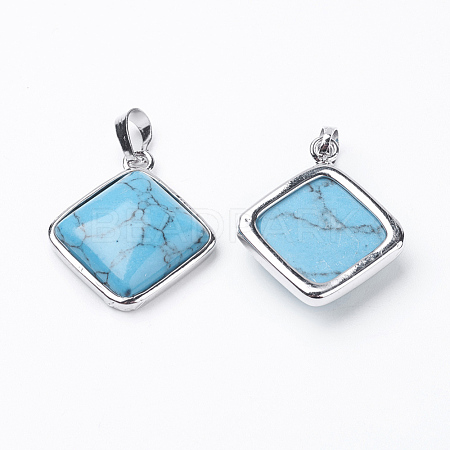 Synthetic Turquoise Pendants G-E420-02P-1