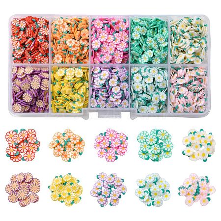 60g 10 Styles Handmade Polymer Clay Cabochons CLAY-CJ0001-66-1