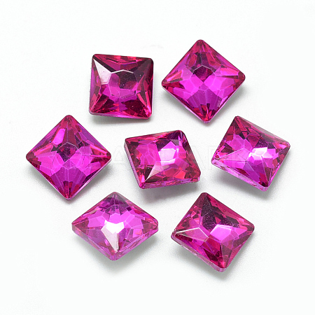 Pointed Back Glass Rhinestone Cabochons RGLA-T027-10x10mm-10-1