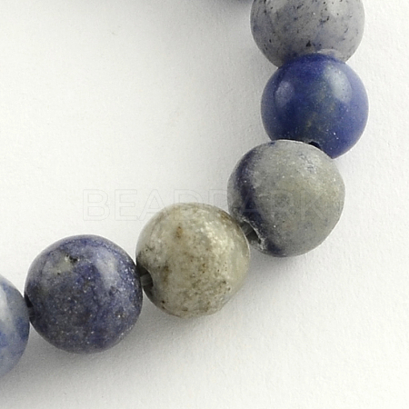 Round Dyed & Heated Natural Blue Aventurine Beads Strands G-R254-6mm-1
