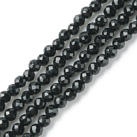 Natural Black Tourmaline Beads Strands X-G-F748-Y01-01-1