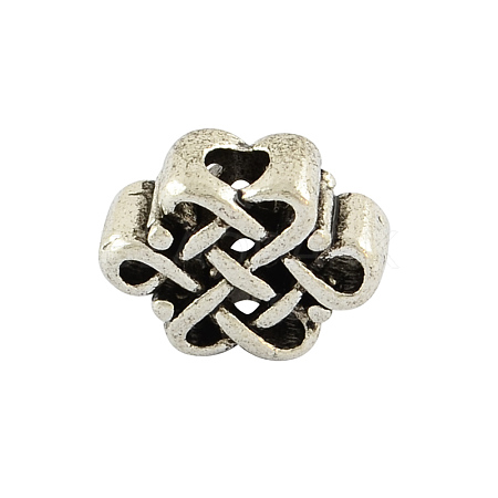 Tibetan Style Alloy Chinese Knot Beads TIBEB-7718-AS-NR-1