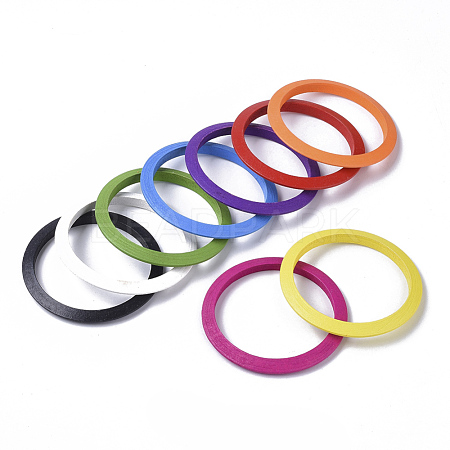 Spray Painted Maple Wood Linking Rings WOOD-T019-41-1