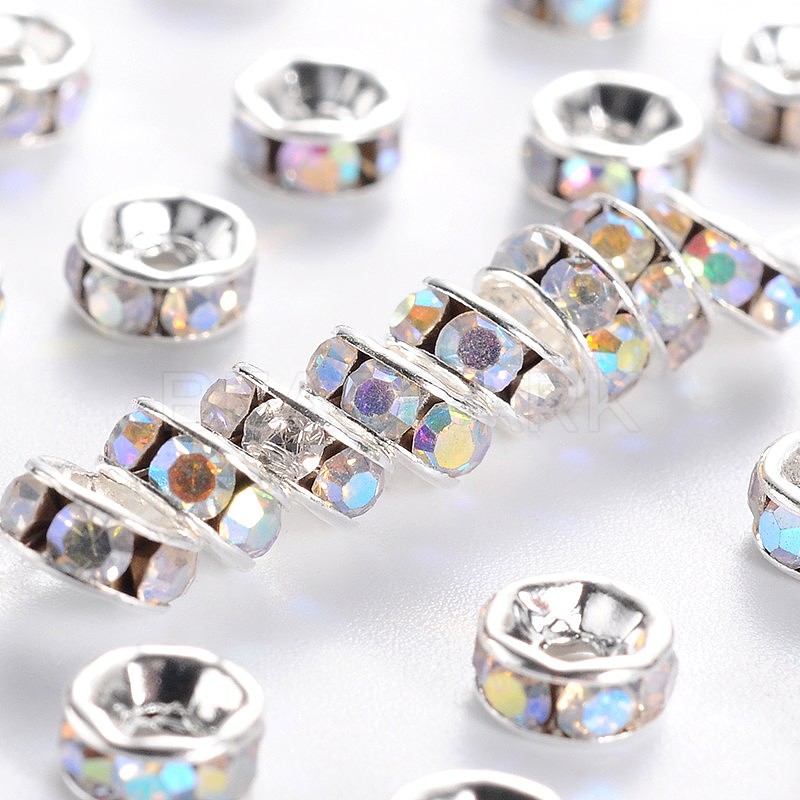 Brass Grade A Rhinestone Spacer Beads - Beadpark.com