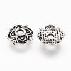4-Petal Tibetan Style Alloy Flower Bead Caps LS-TIBE-S222-AS-NR-2