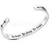 Inspirational 304 Stainless Steel Cuff Bangles FS-WG30F15-04-1