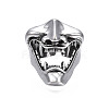 Gothic Punk Open Mouth Alloy Open Cuff Ring for Men Women RJEW-T009-59AS-1