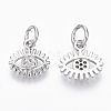 Brass Micro Pave Cubic Zirconia Charms ZIRC-R109-028P-NF-1