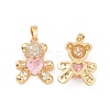 Real 18K Gold Plated Brass Micro Pave Clear Cubic Zirconia Pendants KK-E068-VC420-1