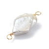 Natural Baroque Pearl Keshi Pearl Copper Wire Wrapped Connector Charms PALLOY-JF02085-01-3