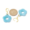 Acrylic Flower Dangle Leverback Earrings EJEW-JE05625-01-3