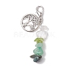 Natural Peridot & Quartz Crystal Chips Pendant Decoration HJEW-JM02100-04-4