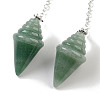 Natural Green Aventurine Pointed Dowsing Pendulums G-K338-13P-02-2