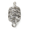 Brass Micro Pave Clear Cubic Zirconia Hollow Column Connector Charms KK-A230-05F-S-1