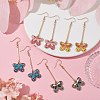 Alloy Enamel Butterfly Dangle Earrings EJEW-JE05604-2