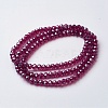Electroplate Glass Beads Strands EGLA-F124-PL-B01-2