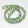 Frosted Round Natural Green Aventurine Bead Strands G-J276-56-8mm-2
