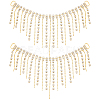 2Pcs Alloy & Glass Rhinestones Tassel Shoe Decoration Chain FIND-GF0005-26-1