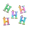 Ion Plating(IP) 304 Stainless Steel Alphabet Charms STAS-H122-H-M-2