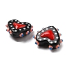 Painted Glass Beads Bumpy Beads Heart X-LAMP-V001-07F-3