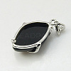 Natural Dyed & Heated Black Agate Pendants G-G073-3-2