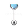 304 Stainless Steel with Synthetic Opal Tongue Rings WGE7D3A-02-1