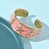 Ocean 304 Stainless Steel Enamel Cuff Bangles for Women BJEW-B159-03G-3