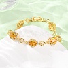 Heart & Oval Brass Micro Pave Cubic Zirconia Link Chain Bracelets for Women BJEW-A163-03G-03-2