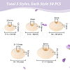250Pcs 5 Styles Unfinished Wood Rondelle Beads WOOD-PH0002-95-2