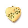 304 Stainless Steel Rhinestone Pendants STAS-R159-55G-03-1
