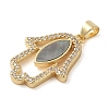 Brass Micro Pave Clear Cubic Zirconia Pendant KK-I712-60G-01-2