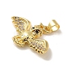 Rack Plating Brass Micro Pave Clear Cubic Zirconia Pendants KK-C047-20A-G-2