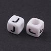 Acrylic Horizontal Hole Letter Beads PL37C9308-J-2