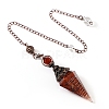 Natural Tourmaline & Resin Hexagonal Pointed Dowsing Pendulums PW-WG7D05E-20-1