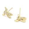 Brass Pave Clear Cubic Zirconia Stud Earring EJEW-S217-G03-2