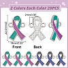 40Pcs 2 Colors Two Tone Alloy Enamel Awareness Ribbon Links Connector Charms ENAM-WR0001-16-2