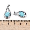 Synthetic Turquoise Teardrop Pendants KK-U043-39P-02-3