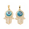 Brass Micro Pave Cubic Zirconia Pendants ZIRC-F136-03G-07-2