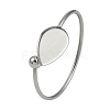 304 Stainless Steel Blank Bangle Bases with Teardrop Tray STAS-Z088-01P-02-1