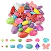 65Pcs 13 Style Crackle Opaque Acrylic Beads OACR-YW0001-64B-1