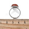 Half Round Natural Red Jasper Finger Rings X-RJEW-M062-01P-19-3