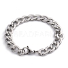 Non-Tarnish 304 Stainless Steel Curb Chain Bracelet for Men Women BJEW-G669-23P-4