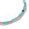 Shell & Porcelain Braided Bead Bracelets BJEW-C061-08-2