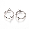 Tarnish Resistant 304 Stainless Steel Clip-on Earring Findings X-STAS-L238-025P-1