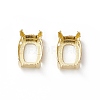 Rectangle Brass Sew on Prong Settings KK-N0084-A05-6x8G-1