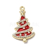 Alloy Enamel Pendants with Rhinestone FIND-H055-16G-01-1
