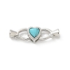 Brass Heart Fold Over Clasps KK-Z083-05P-02-1
