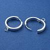 201 Stainless Steel Huggie Hoop Earrings Findings STAS-A167-01V-S-2