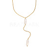 Natural Keshi Pearl Stick Pendant Stainless Steel Long Y Necklaces for Women SV1483-5