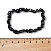 Natural Black Tourmaline Bead Stretch Bracelets X-BJEW-K213-36-3